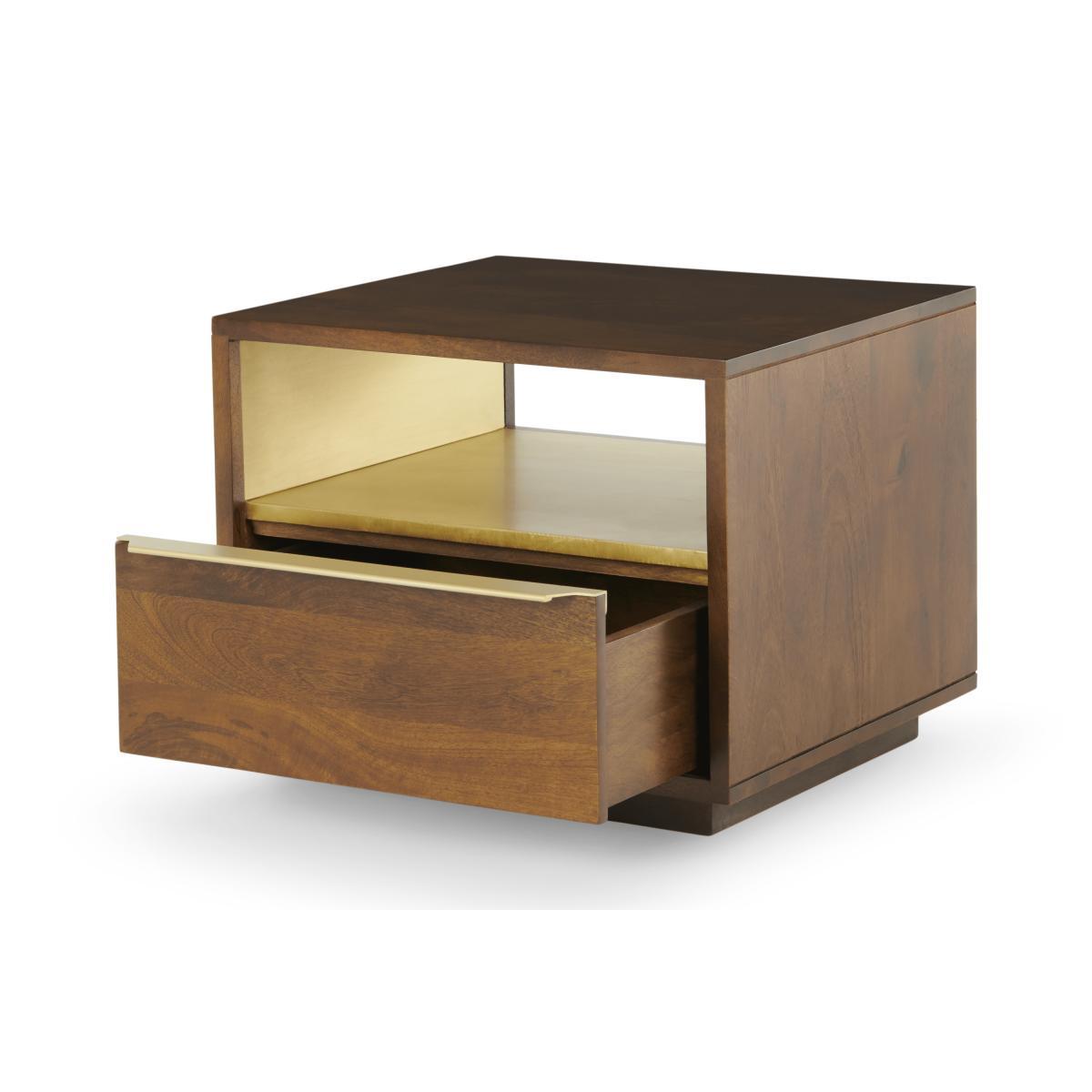 Anderson Bedside Table, Mango Wood & Brass – image 6