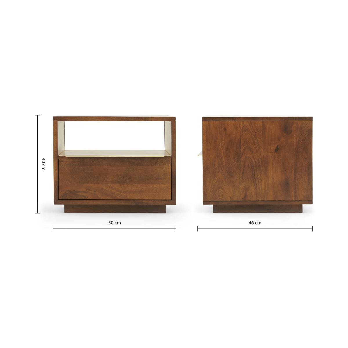 Anderson Bedside Table, Mango Wood & Brass – image 9