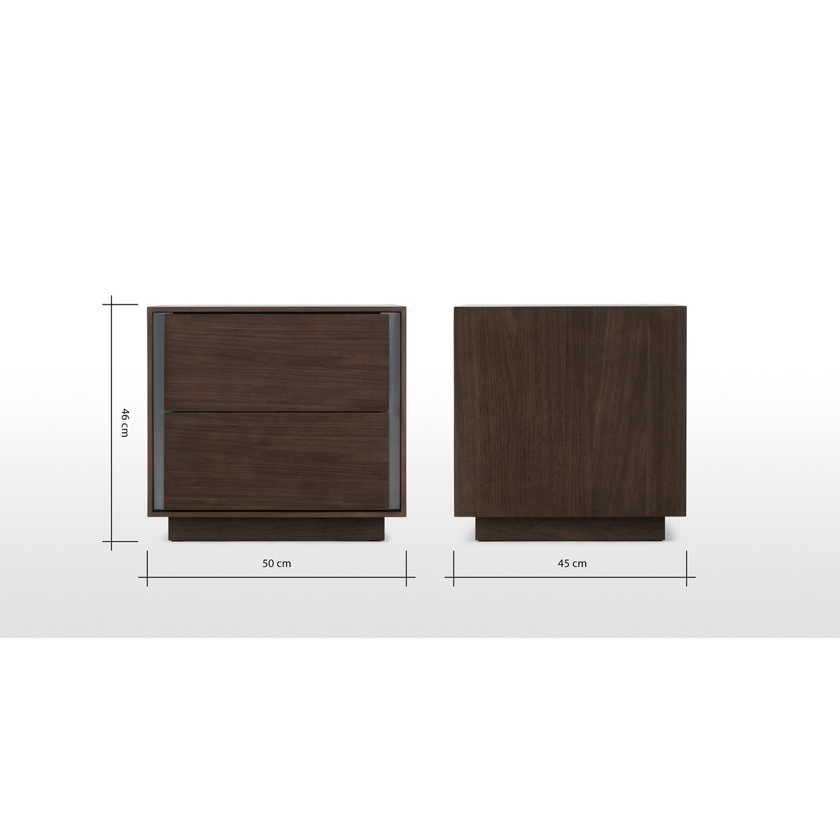 Lecki Bedside Table, Walnut & Stainless Steel – image 9