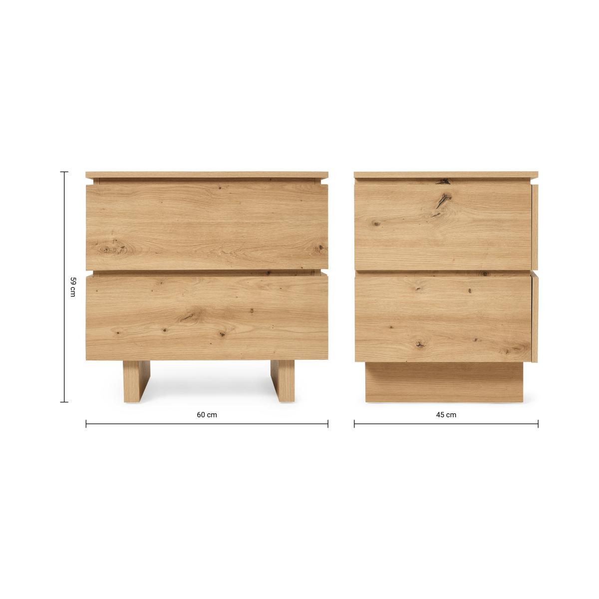 Erma Bedside Table. Distressed Oak – image 3