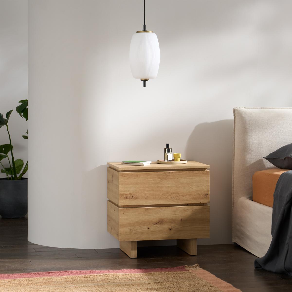 Erma Bedside Table. Distressed Oak – image 4