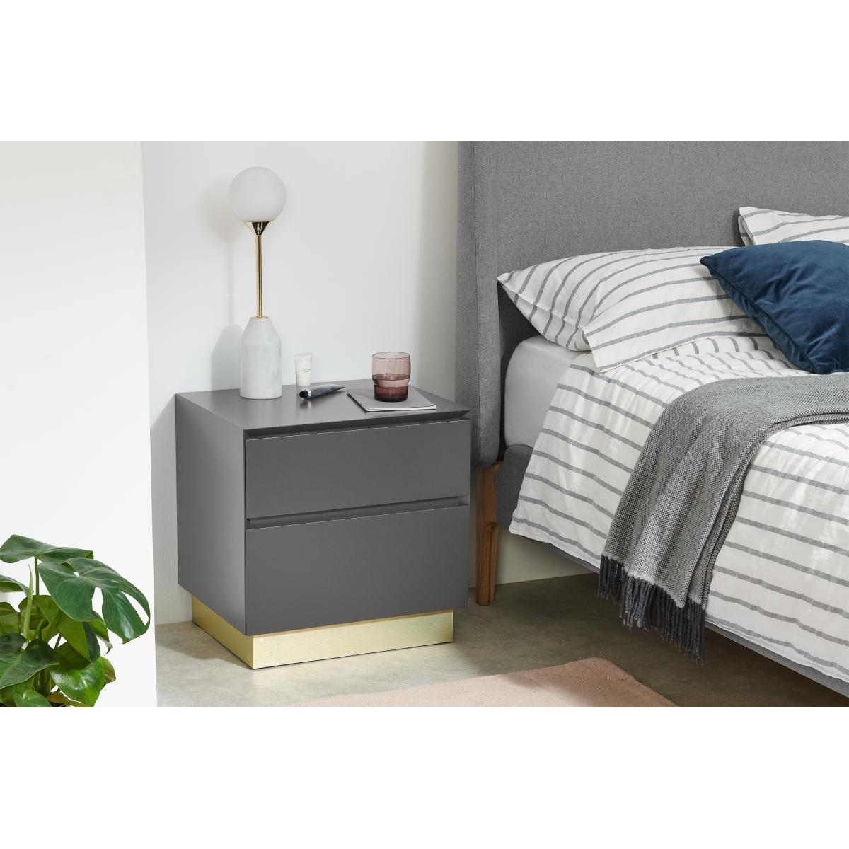 Elsdon Bedside, Charcoal Grey & Brass – image 4