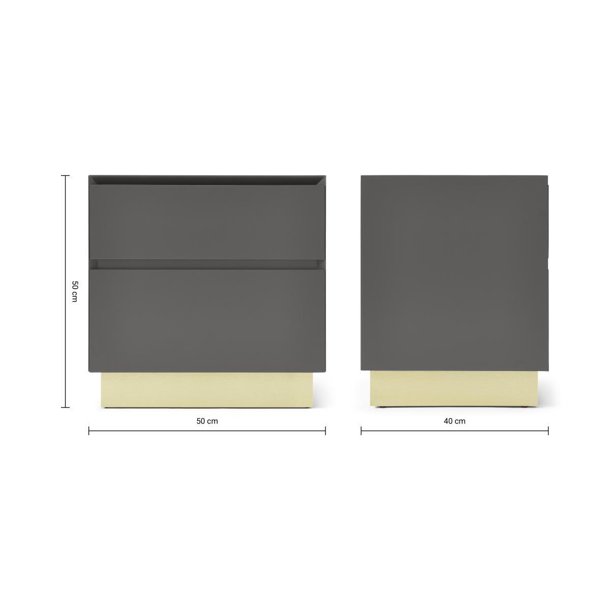 Elsdon Bedside, Charcoal Grey & Brass – image 9