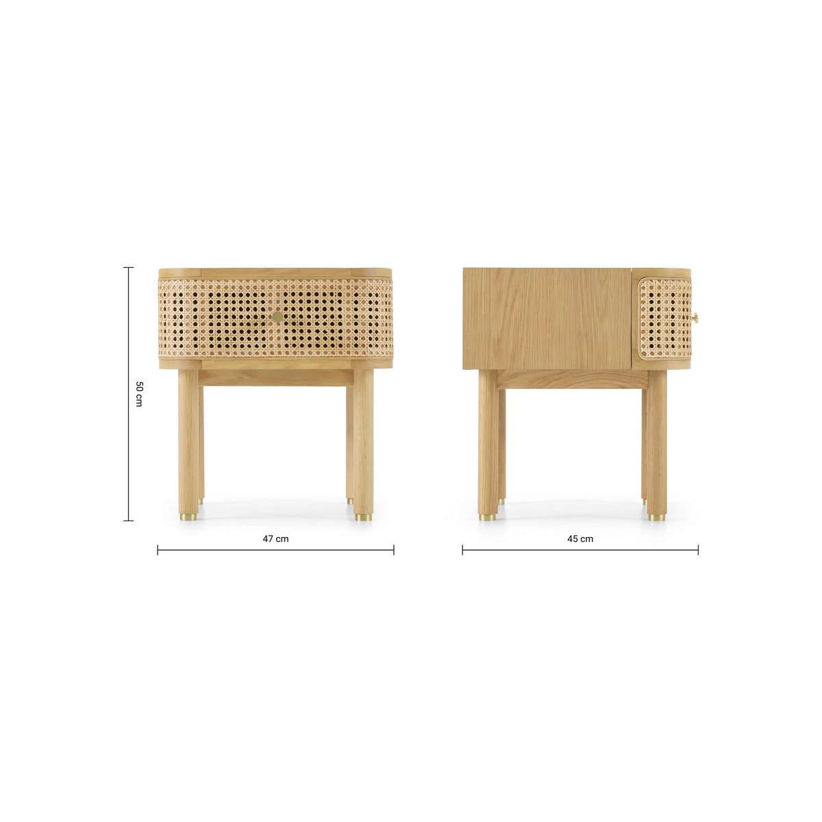Ankhara Bedside Table, Rattan & Oak – image 4