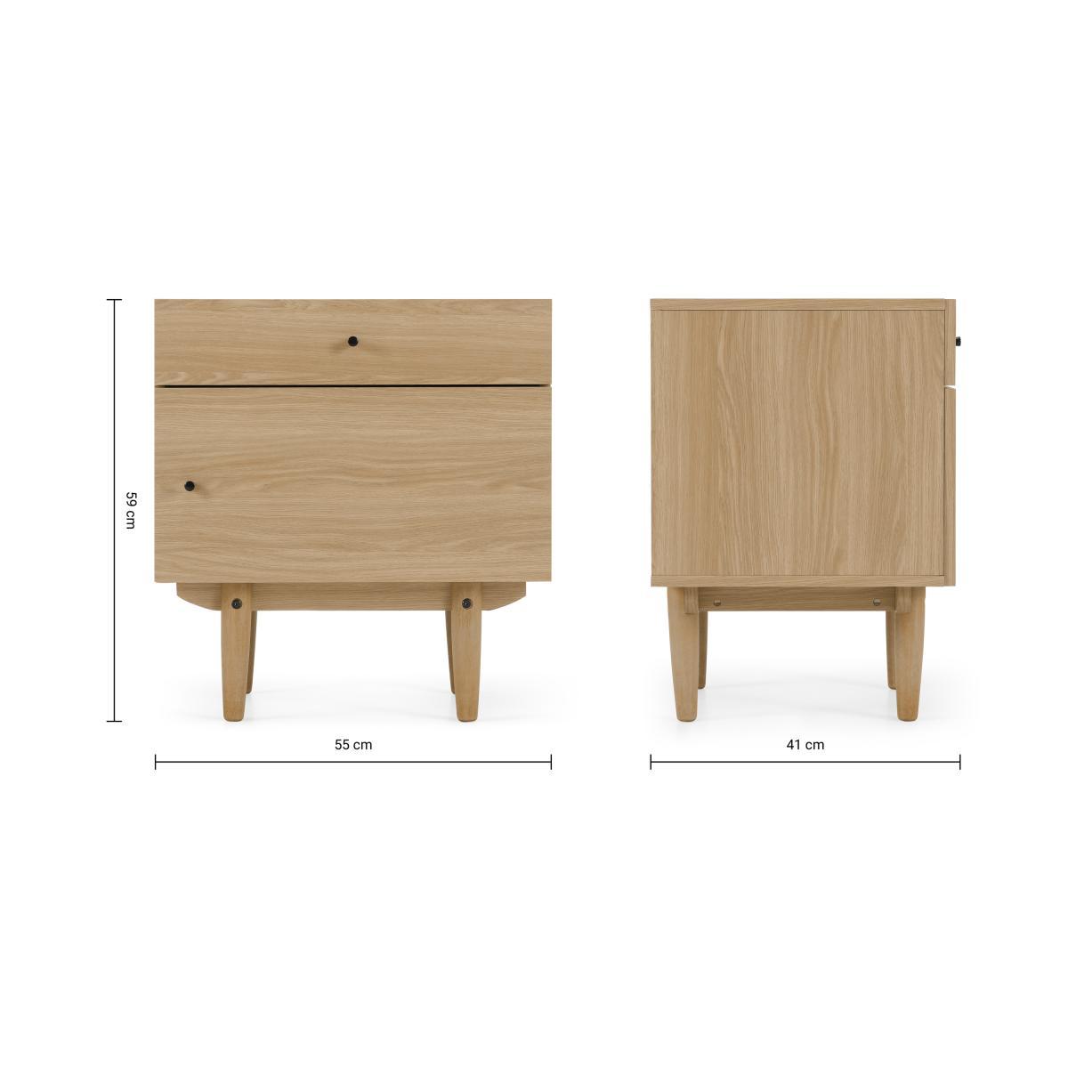 Asger Bedside Table, Oak Effect – image 8