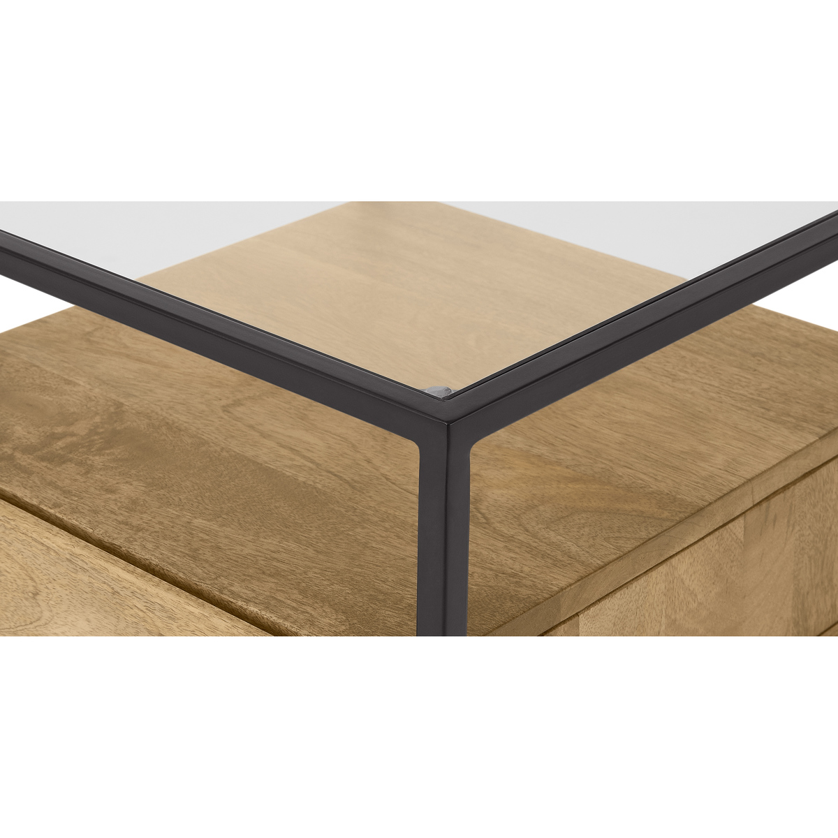 Kilby Bedside Table, Light Mango Wood & Black – image 3