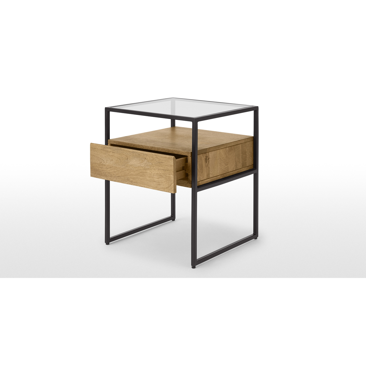 Kilby Bedside Table, Light Mango Wood & Black – image 4