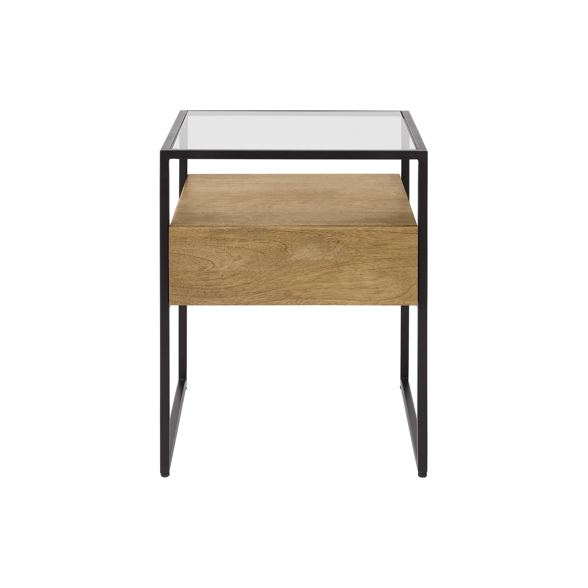 Kilby Bedside Table, Light Mango Wood & Black – image 2