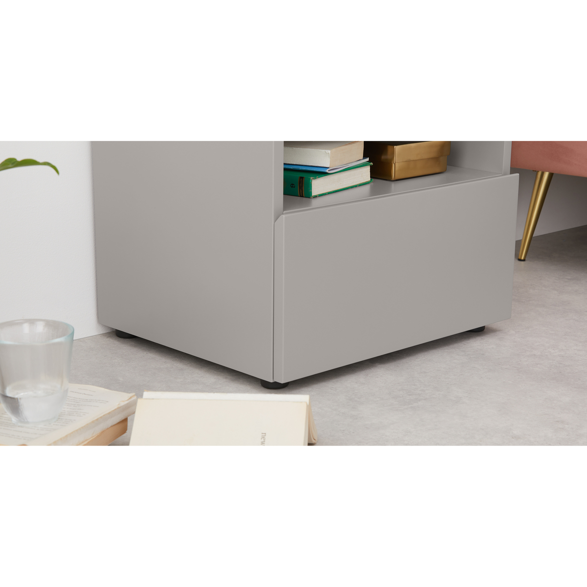 Senisa Bedside Table, Grey – image 4