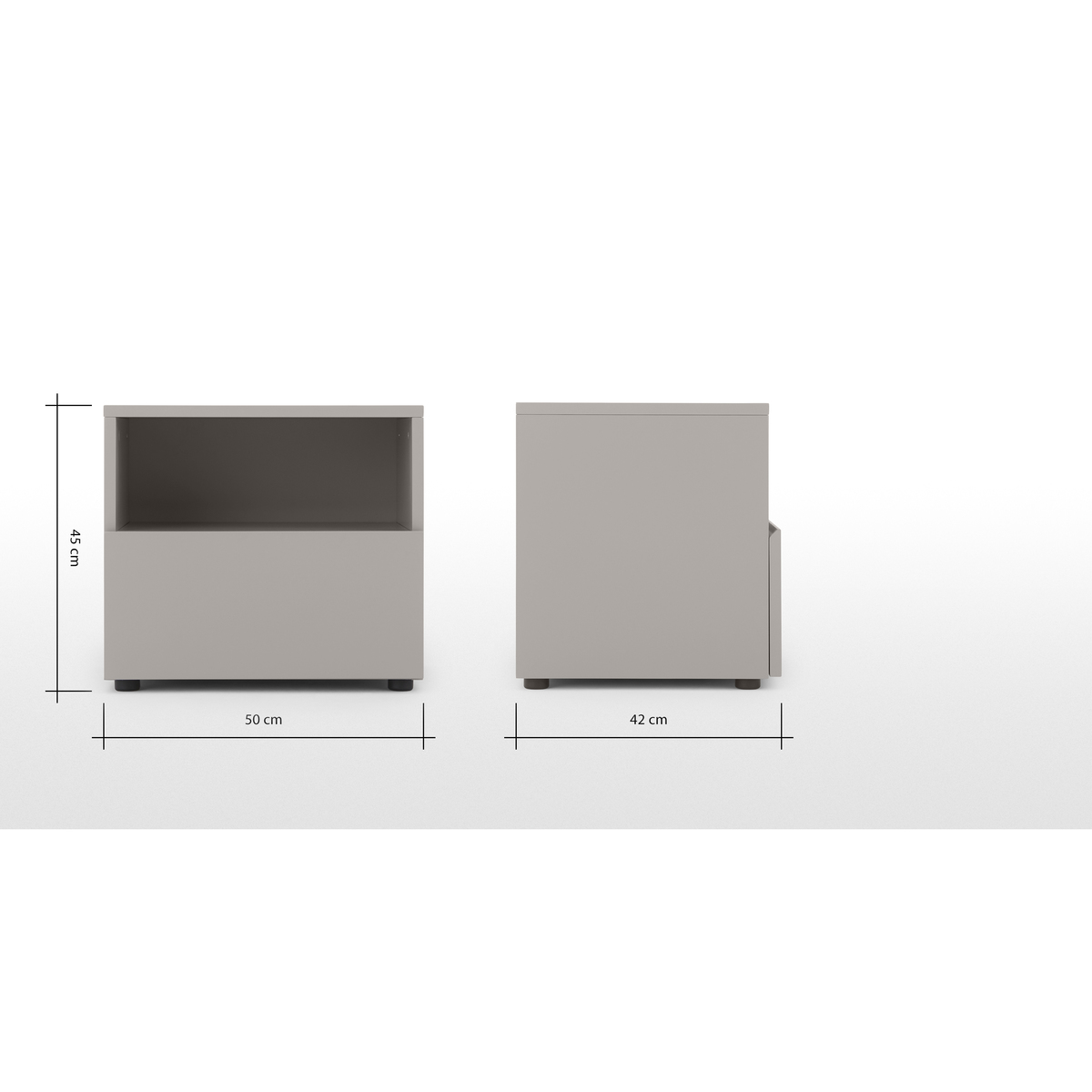 Senisa Bedside Table, Grey – image 9