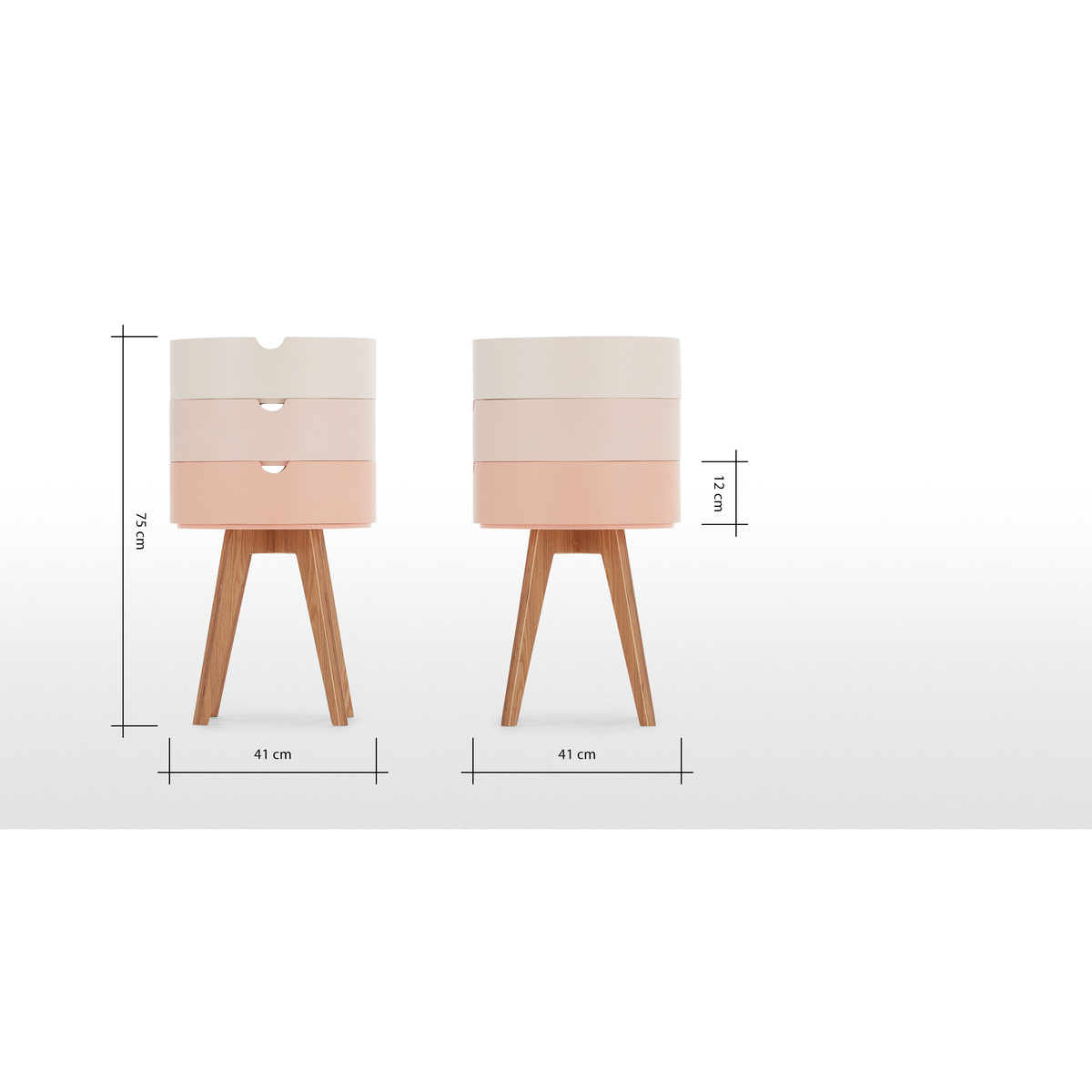 Cairn Bedside Table, Pink – image 9