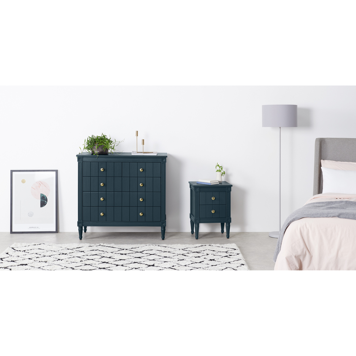 Bourbon Vintage Bedside, Dark Blue – image 2