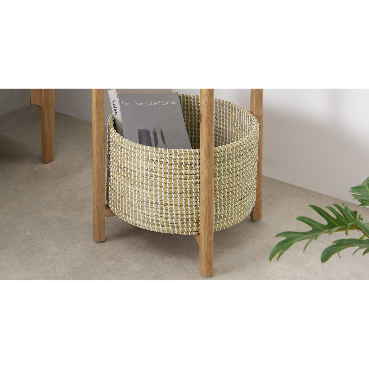 Pipel Bedside Table, Natural Oak & Rattan – image 4