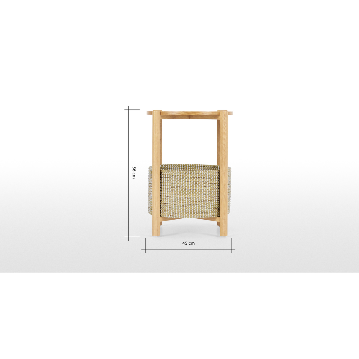 Pipel Bedside Table, Natural Oak & Rattan – image 7
