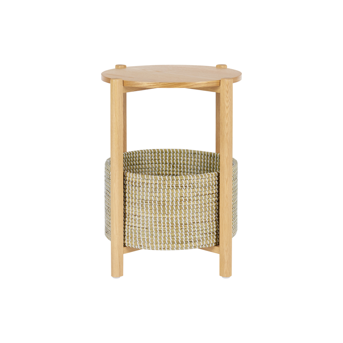 Pipel Bedside Table, Natural Oak & Rattan – image 2