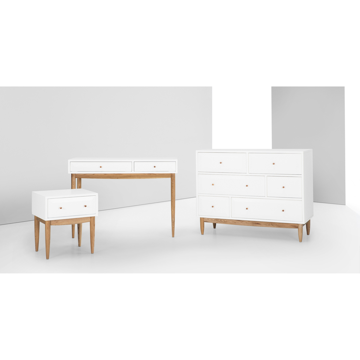 Willow Bedside Table, Oak & White – image 7