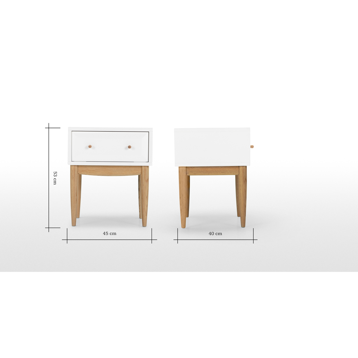Willow Bedside Table, Oak & White – image 8
