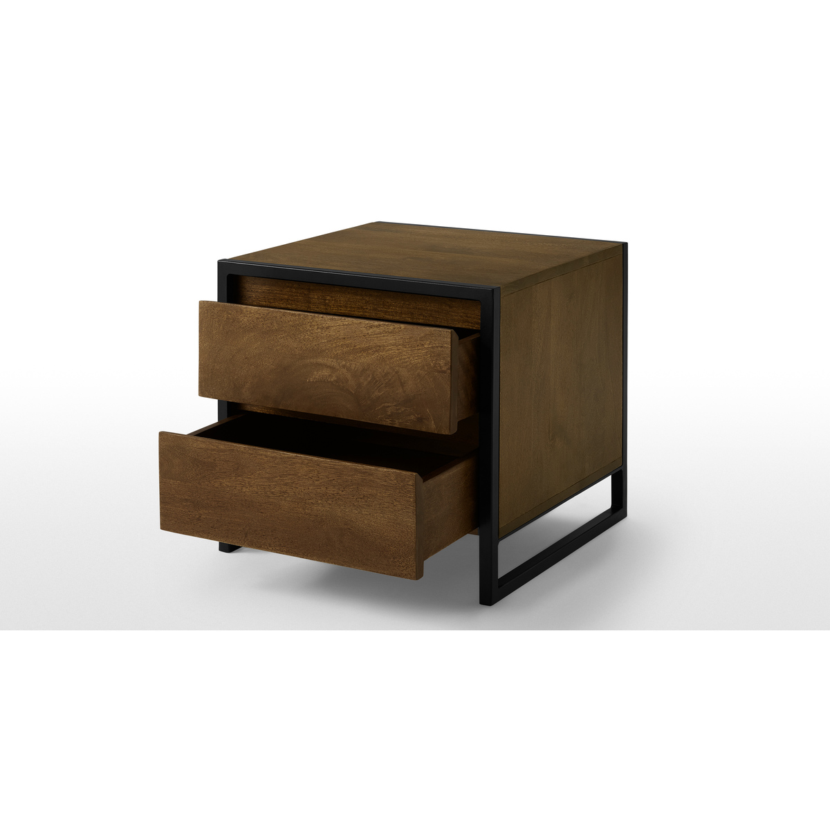 Rena 2 Drawer Bedside table, Mango Wood & Black – image 5