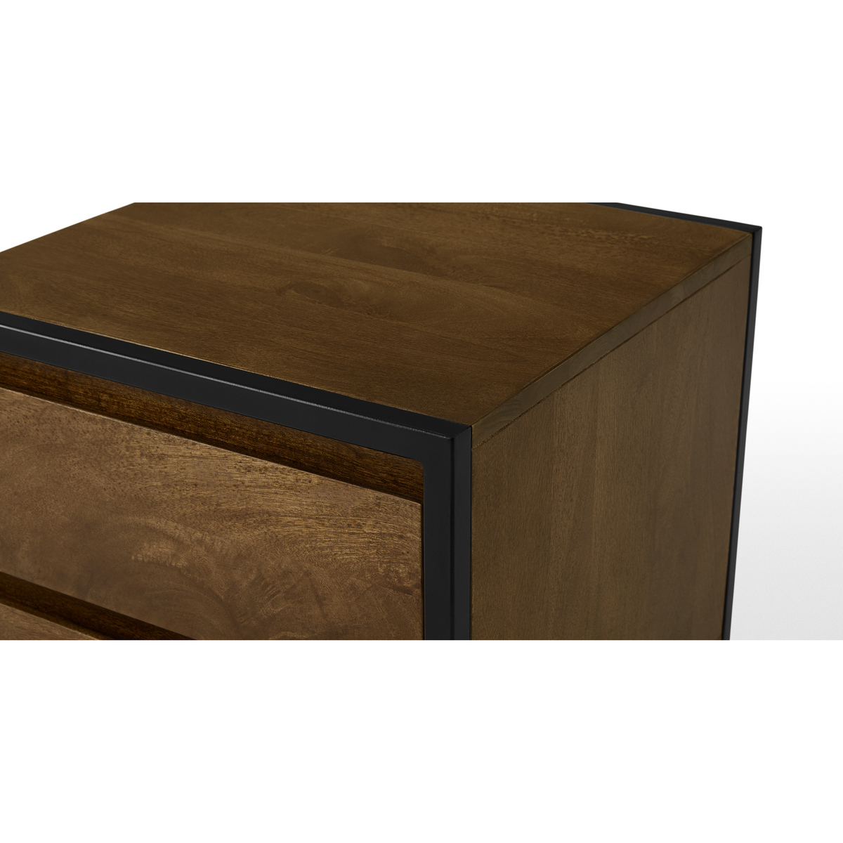 Rena 2 Drawer Bedside table, Mango Wood & Black – image 6