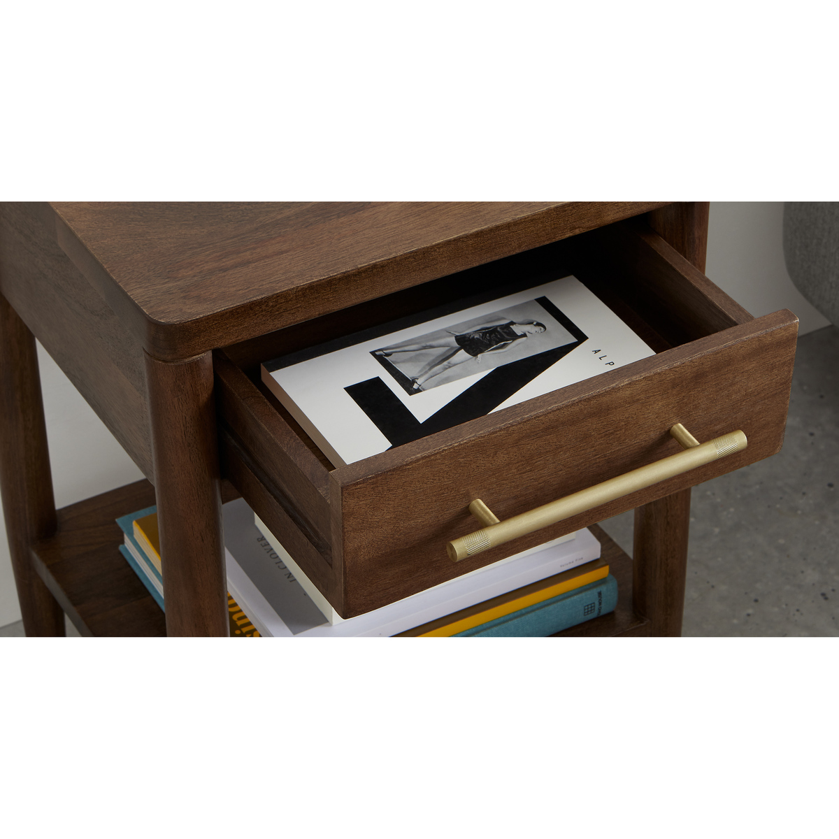 Hix Bedside Table, Mango & Brass – image 4