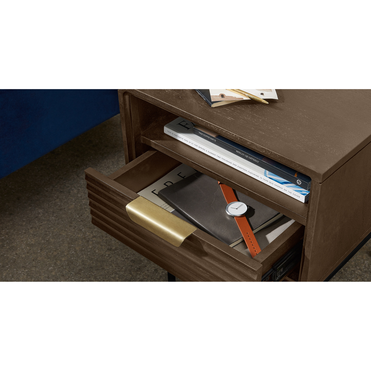 Haines Bedside Table, Mango Wood & Brass – image 4