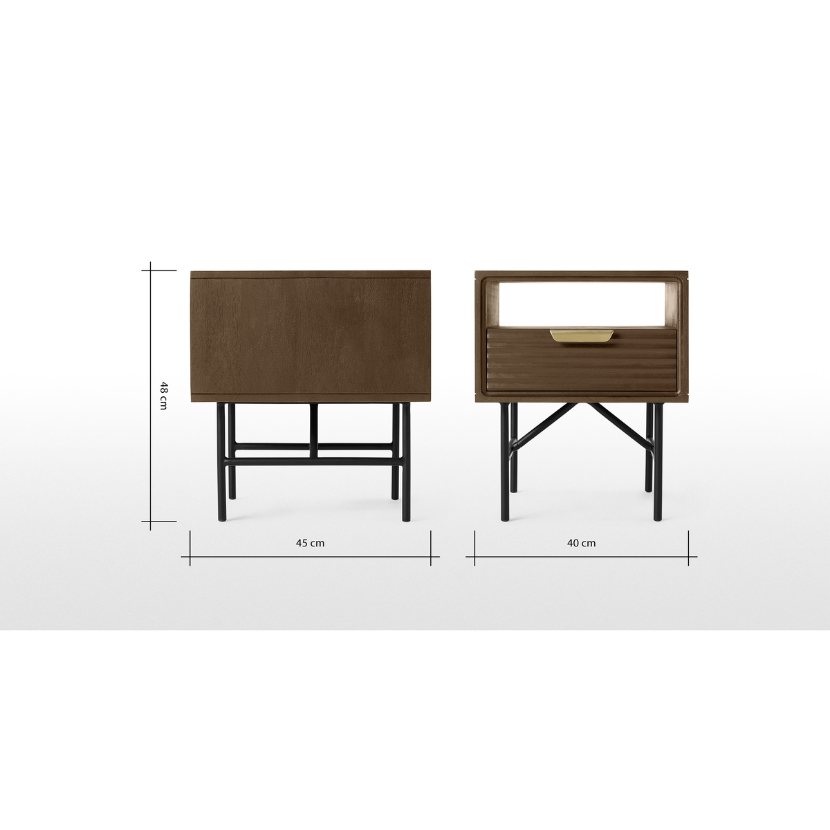 Haines Bedside Table, Mango Wood & Brass – image 8