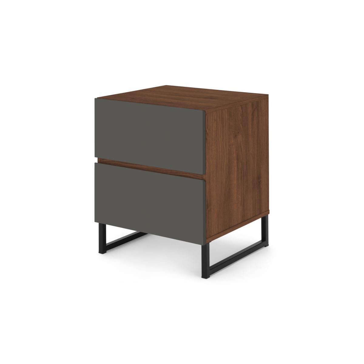 Hopkins Bedside, Grey and Walnut Effect – image 3
