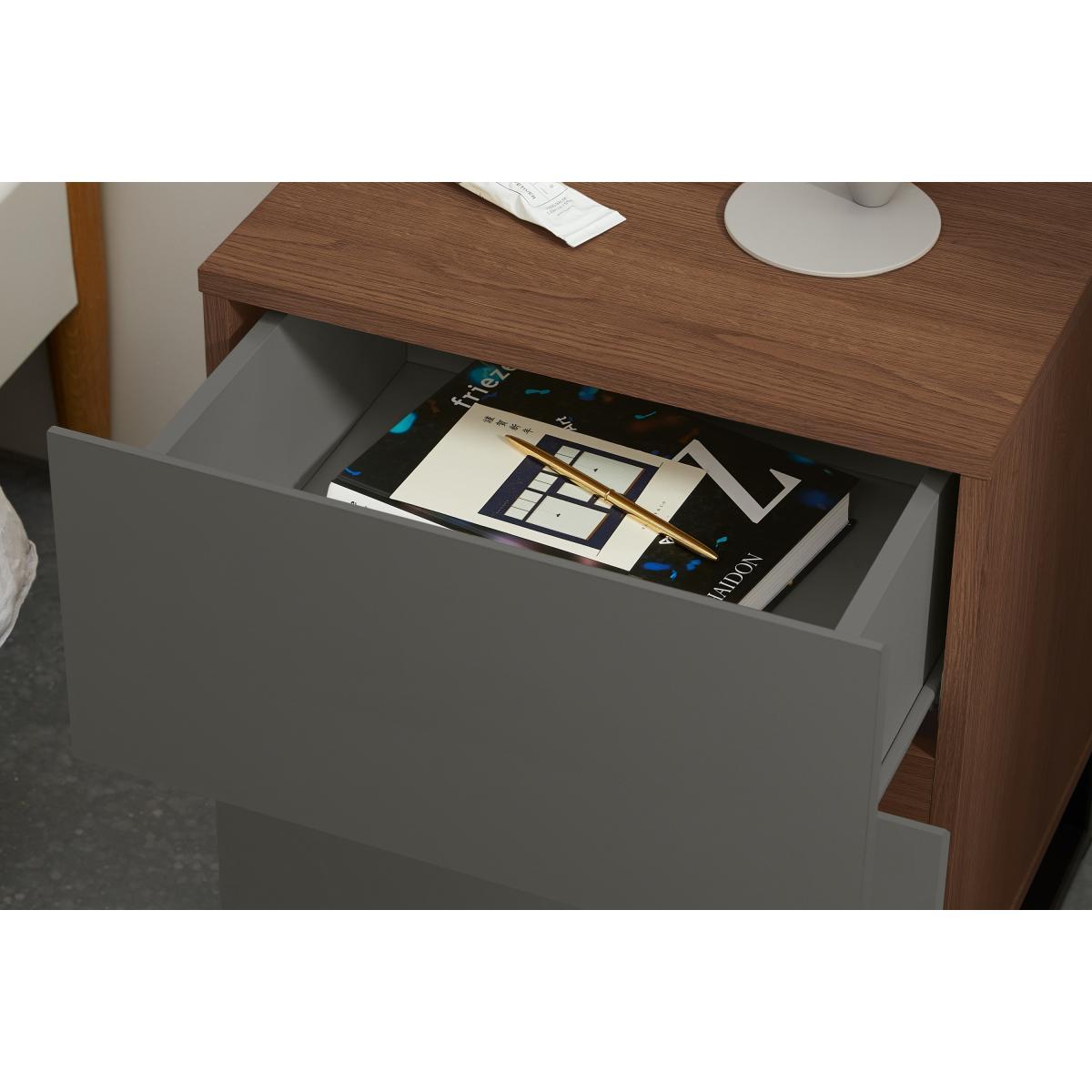 Hopkins Bedside, Grey and Walnut Effect – image 5