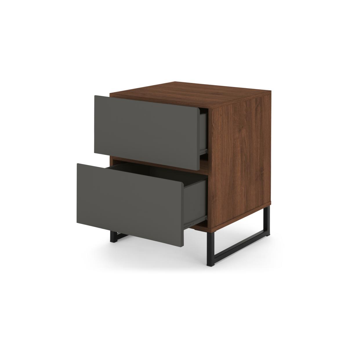 Hopkins Bedside, Grey and Walnut Effect – image 6