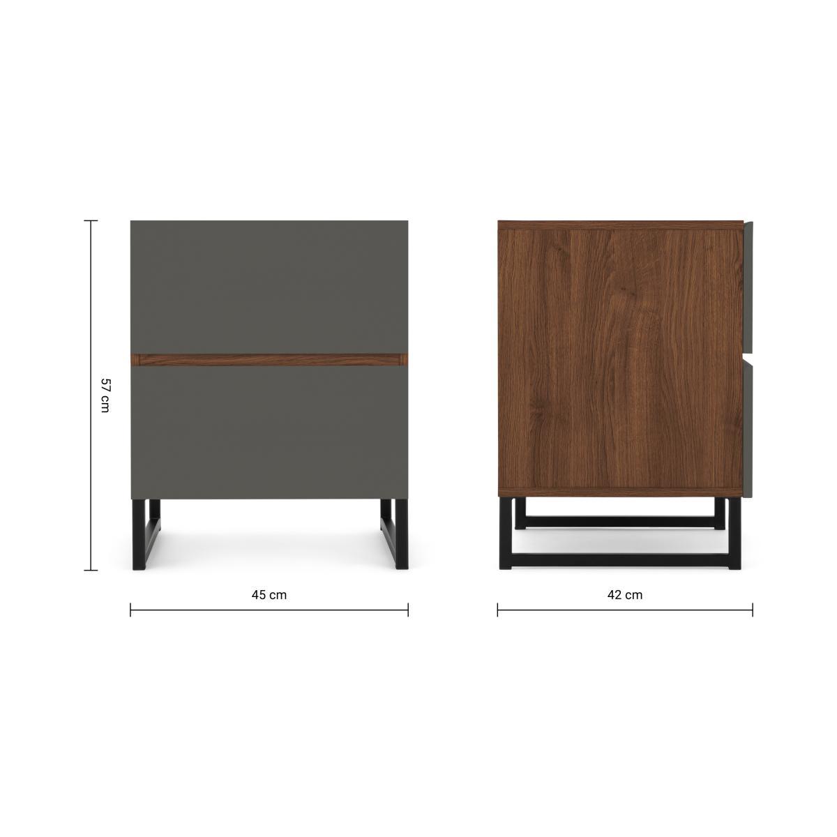 Hopkins Bedside, Grey and Walnut Effect – image 9