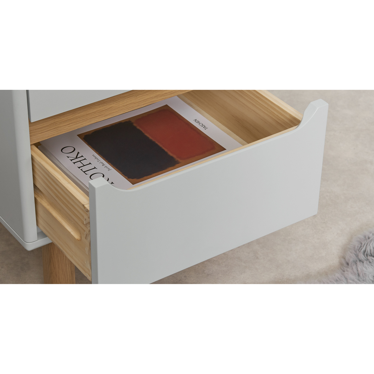 Jayden Bedside Table, Grey & Oak – image 4