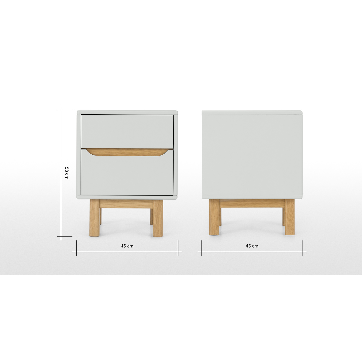 Jayden Bedside Table, Grey & Oak – image 8
