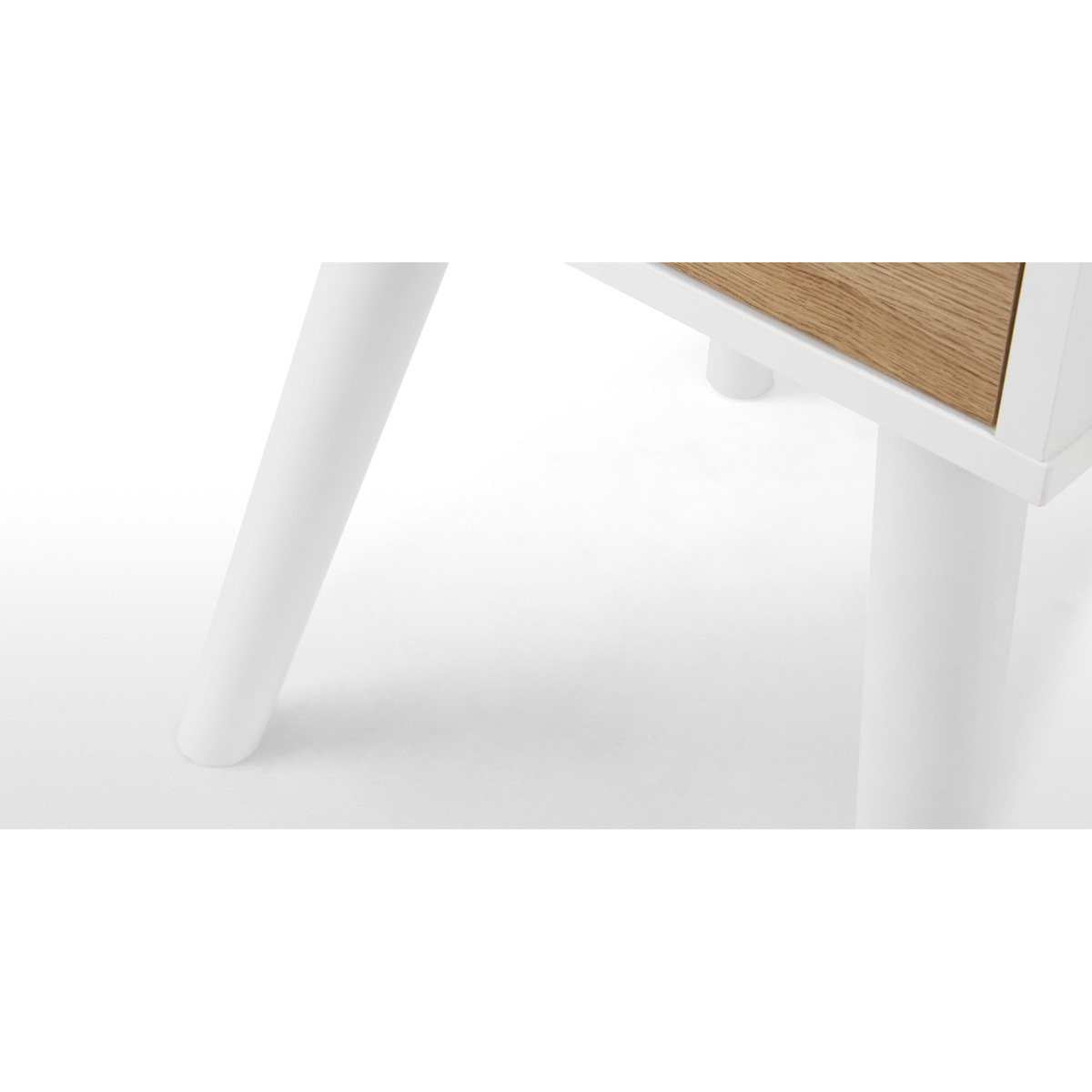 MADE Essentials Larsen Bedside Table, Oak Effect and White – image 3