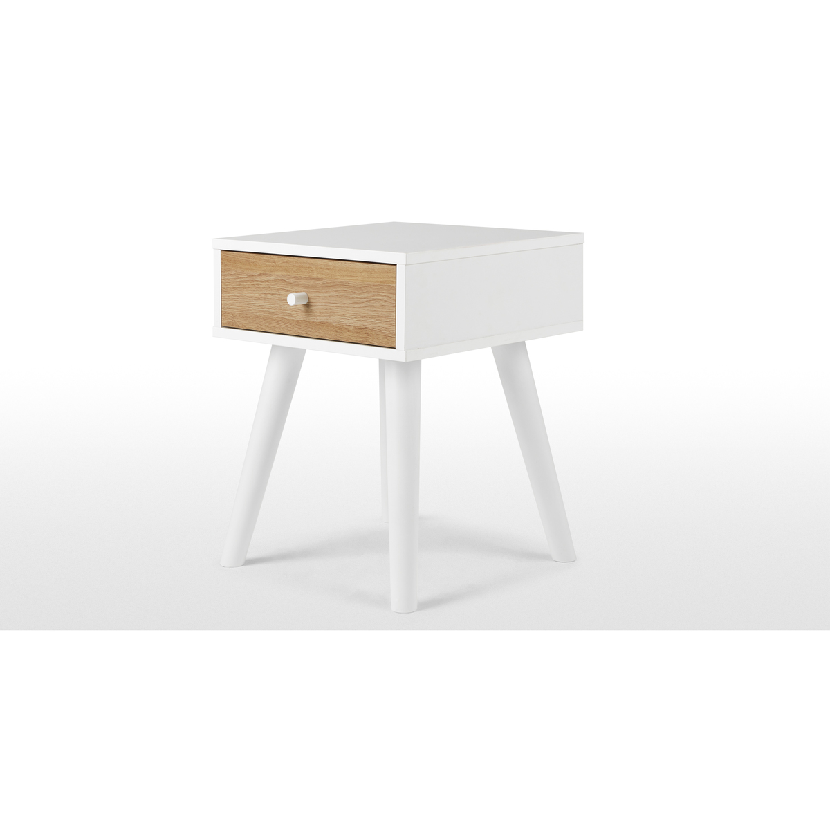 MADE Essentials Larsen Bedside Table, Oak Effect and White – image 4