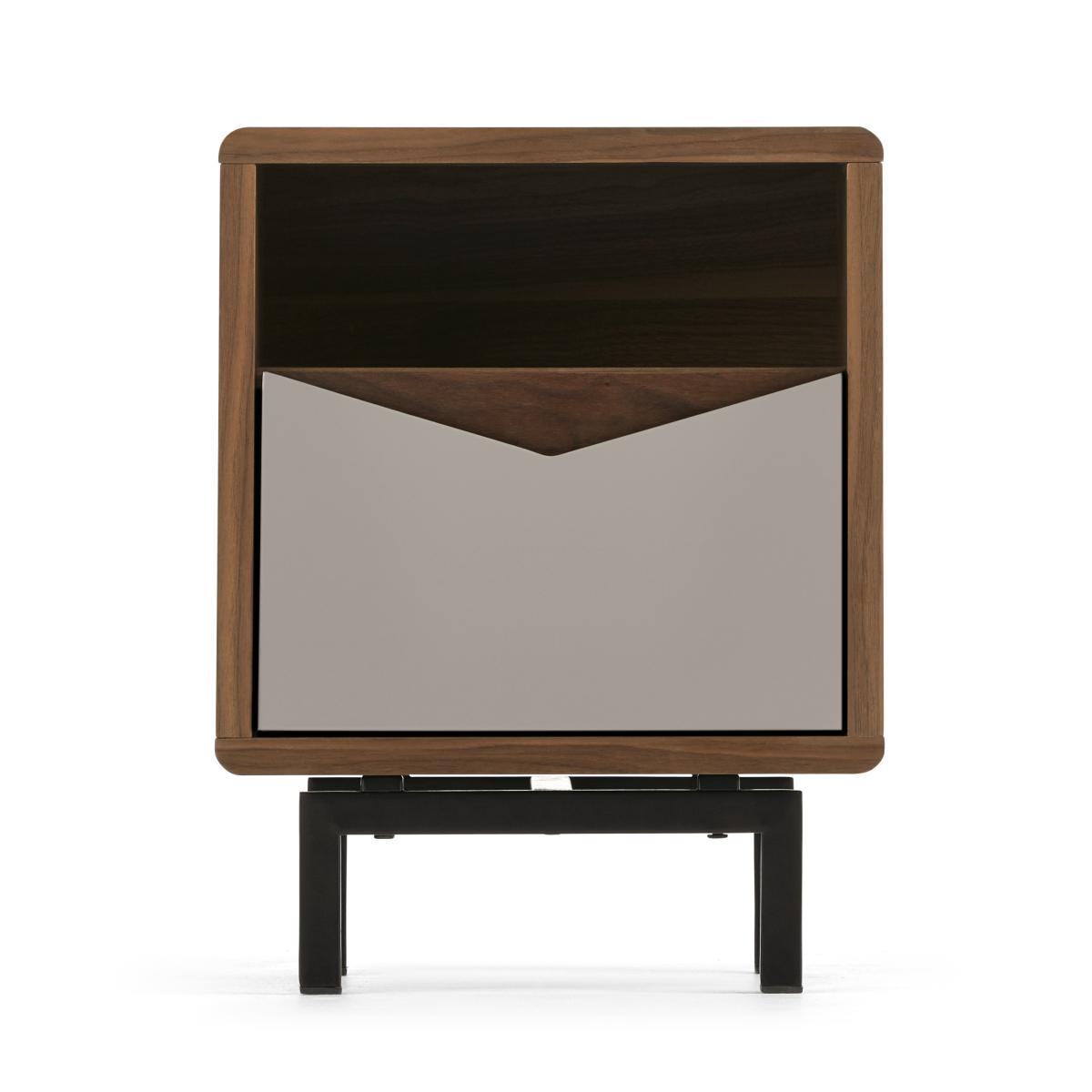 Louis Bedside Table, Walnut & Warm Neutrals – image 2