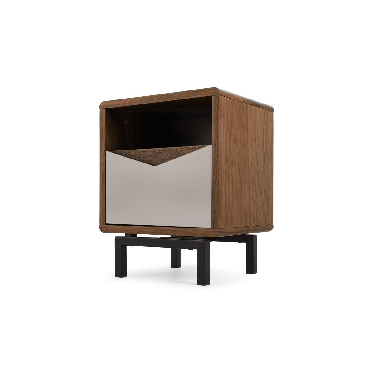 Louis Bedside Table, Walnut & Warm Neutrals – image 3