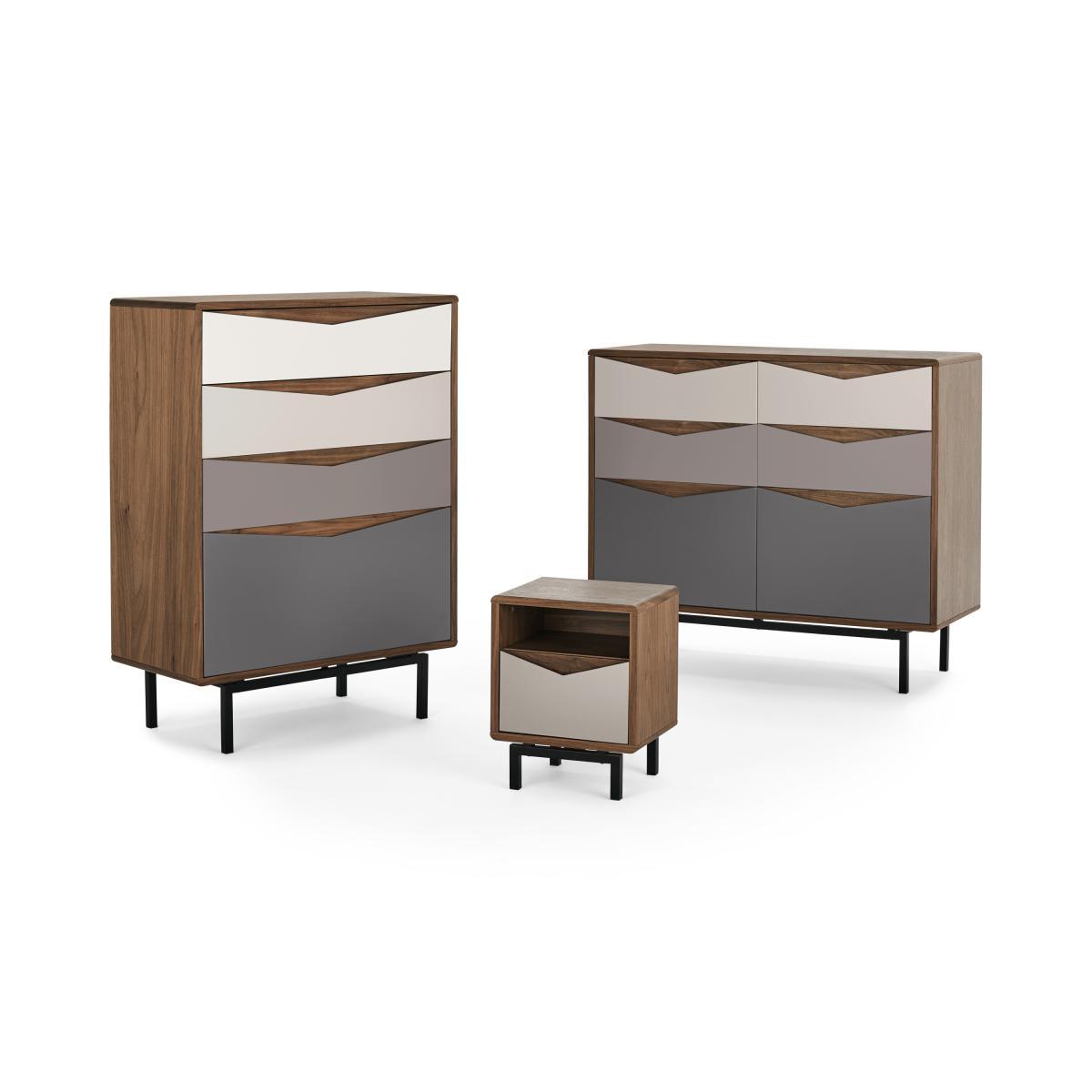 Louis Bedside Table, Walnut & Warm Neutrals – image 7