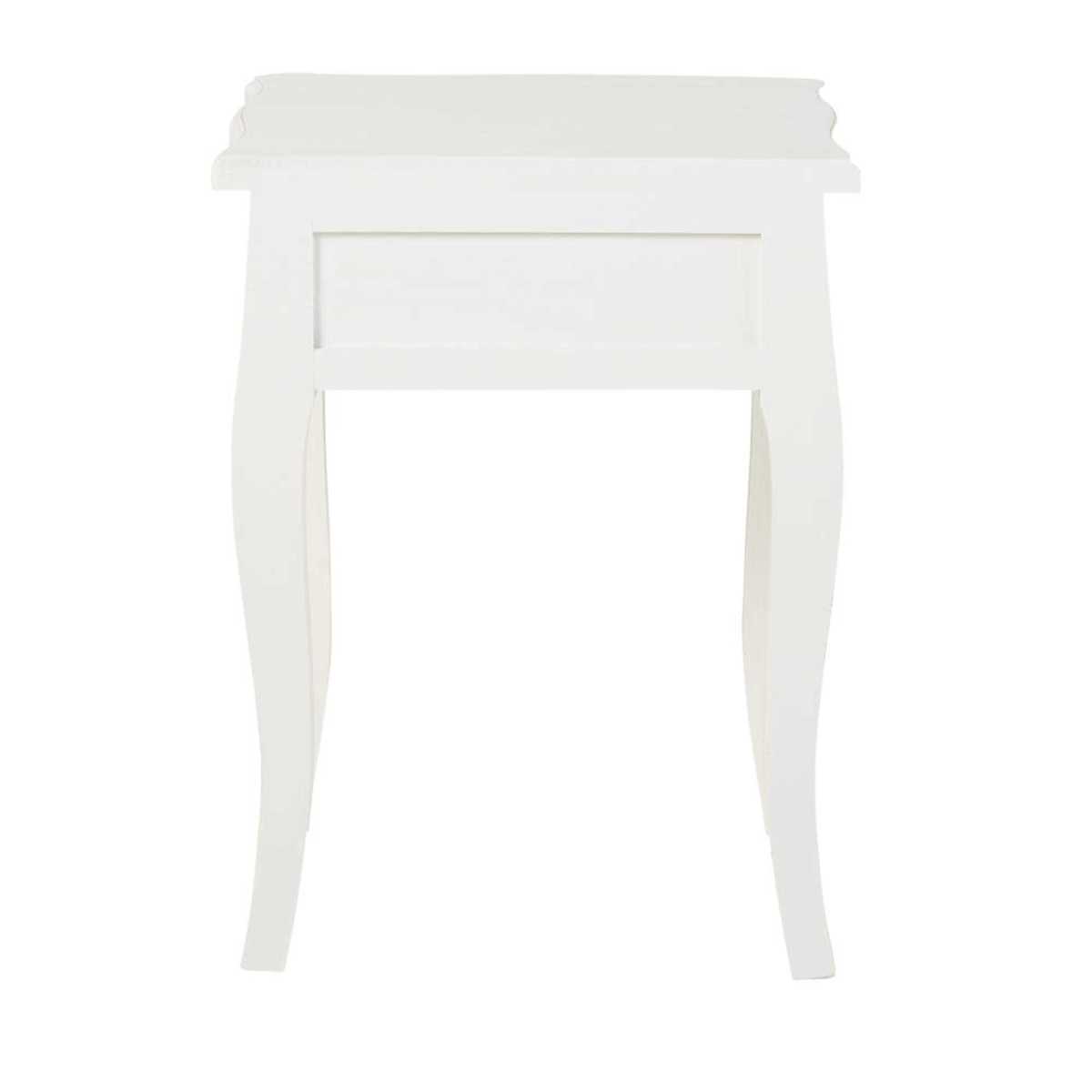 Wooden bedside table with drawer in white W 40cm Charlotte – image 2