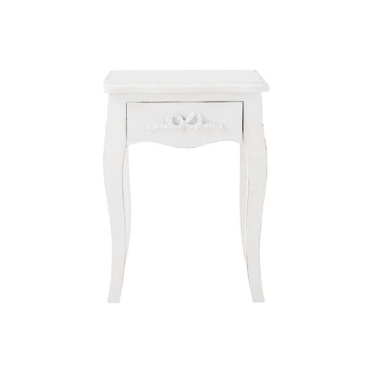 Wooden bedside table with drawer in white W 40cm Charlotte – image 1