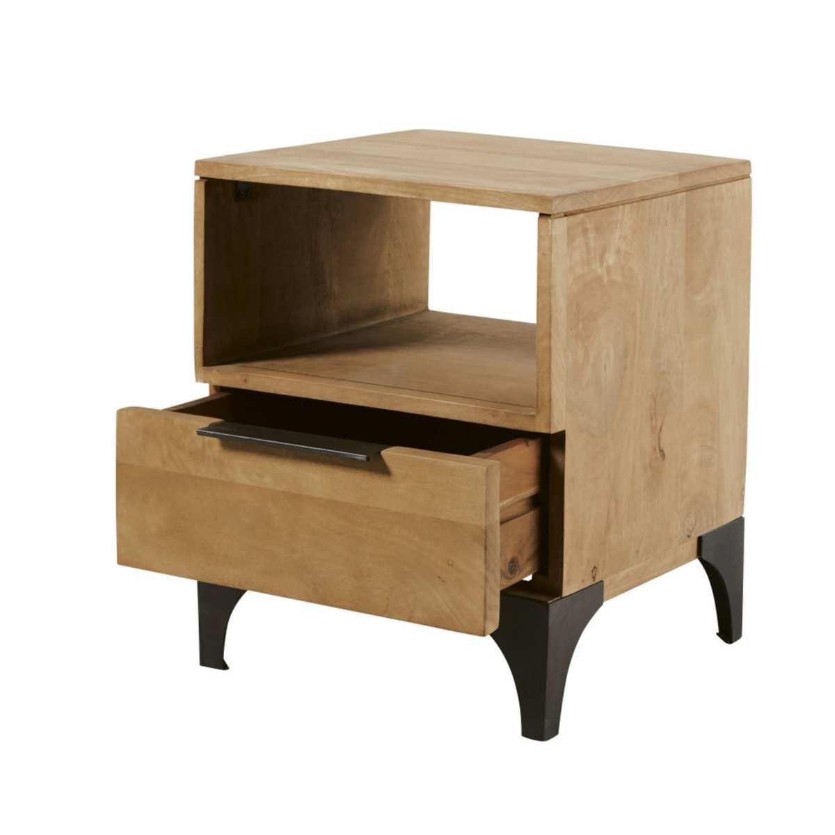Solid Mango Wood 1-Drawer Bedside Table  Metropolis – image 3