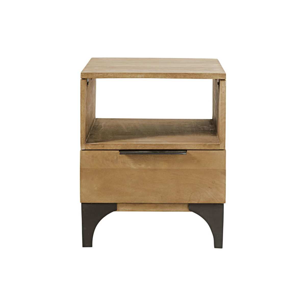 Solid Mango Wood 1-Drawer Bedside Table  Metropolis – image 2
