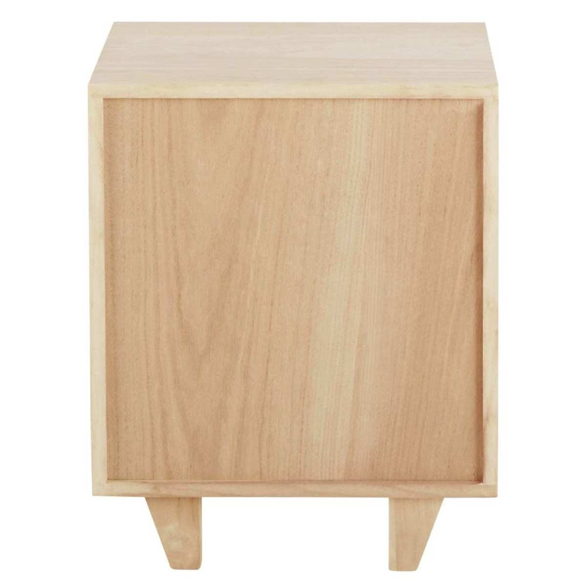 1-door 1 drawer bedside table in white paulownia Spring – image 3
