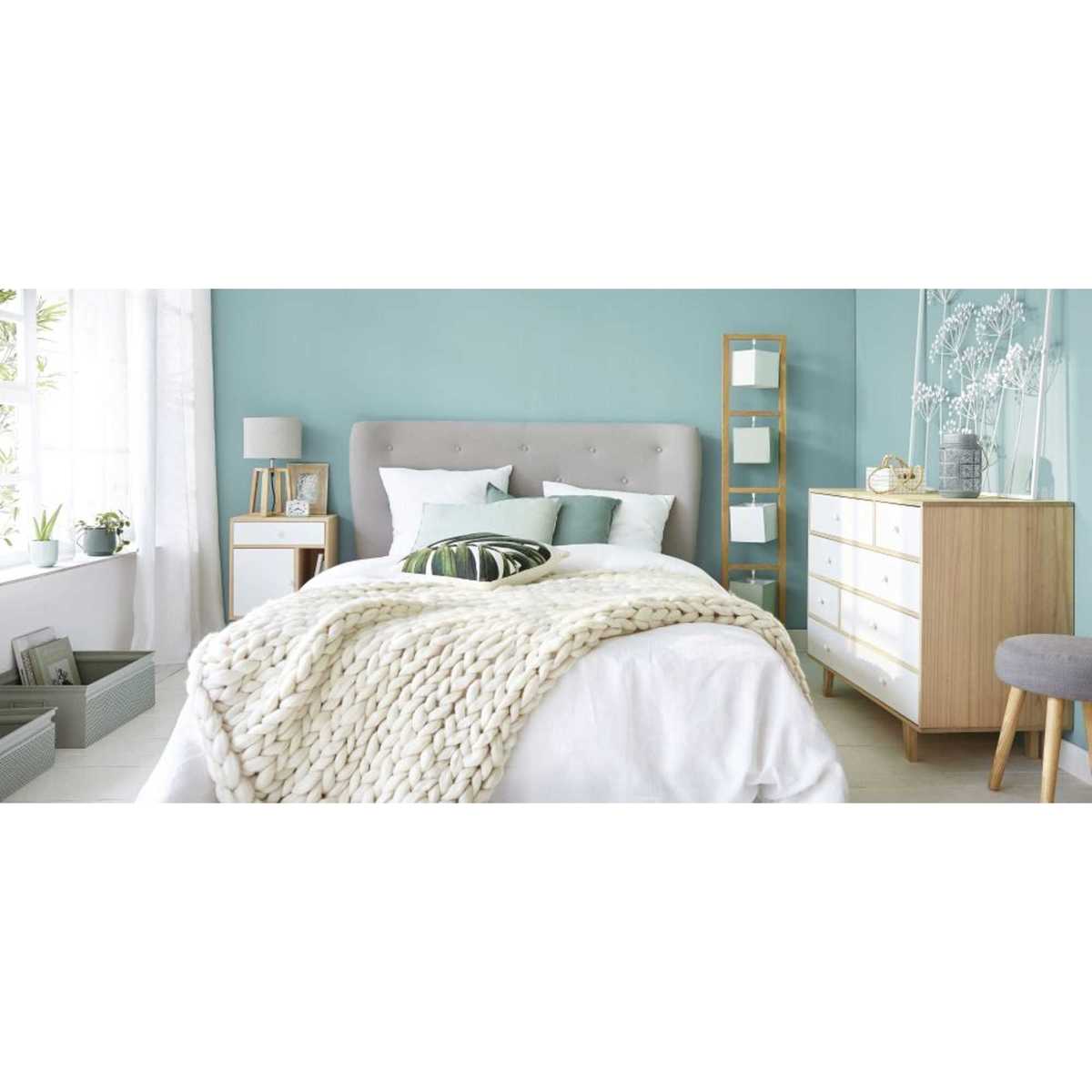 1-door 1 drawer bedside table in white paulownia Spring – image 5