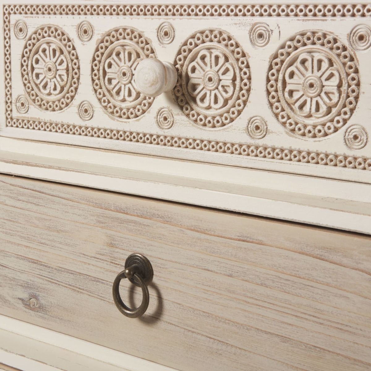 Destructured 3-Drawer Bedside Table with Print Rumba – image 4