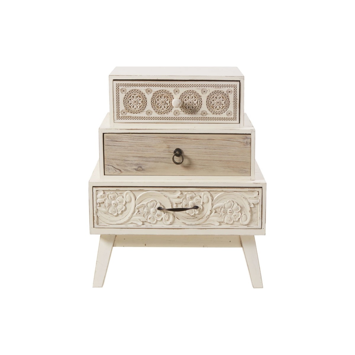 Destructured 3-Drawer Bedside Table with Print Rumba – image 2