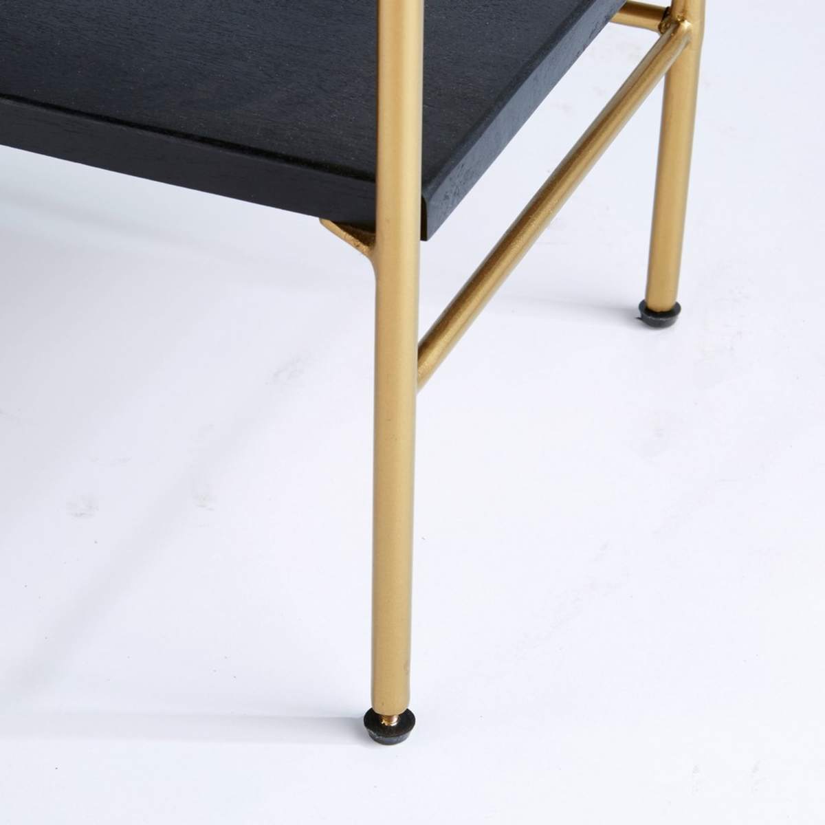 Black Solid Acacia and Gold Metal 1-Drawer Bedside Table Jagger – image 5