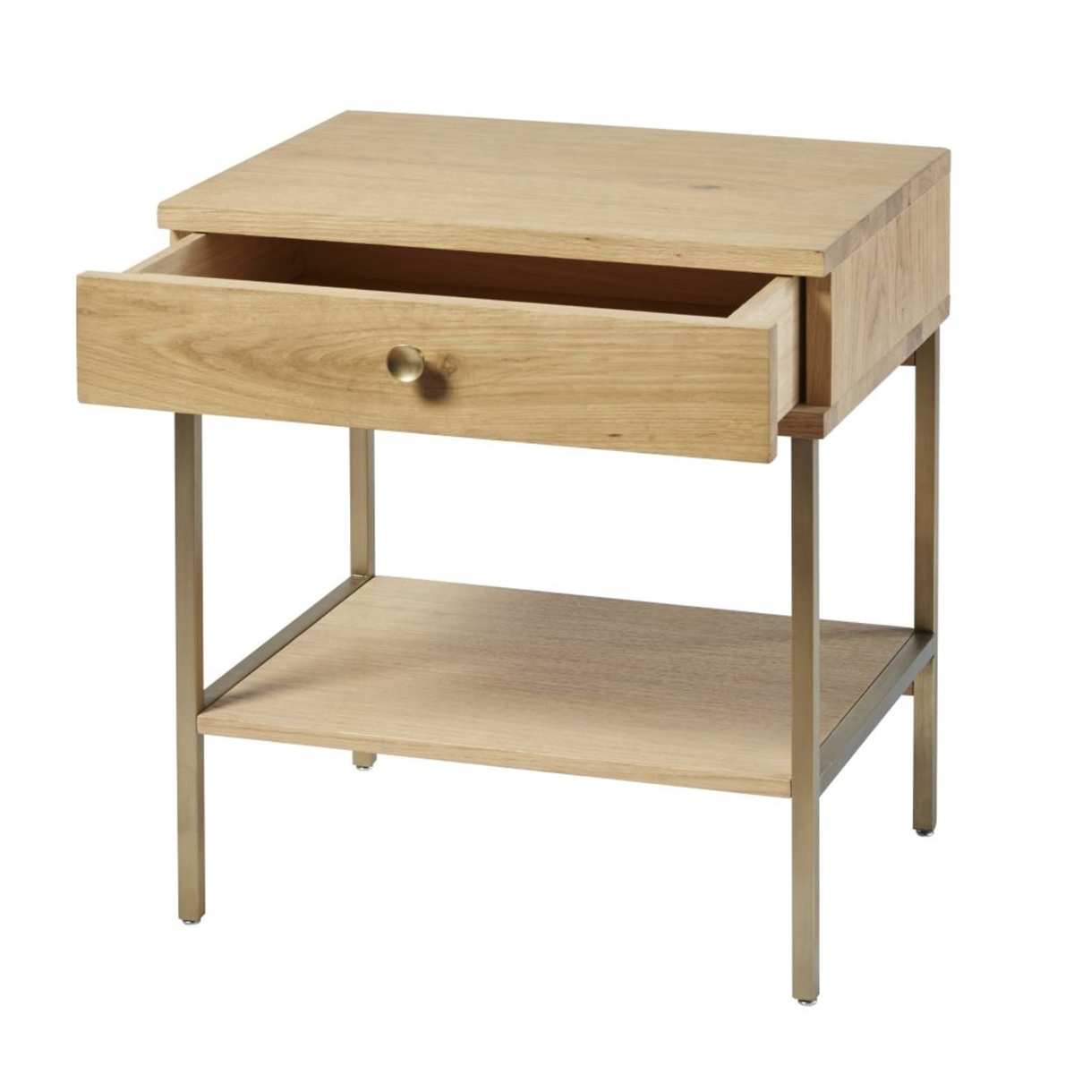 1-Drawer Bedside Table with Brass Metal Legs Karla – image 3