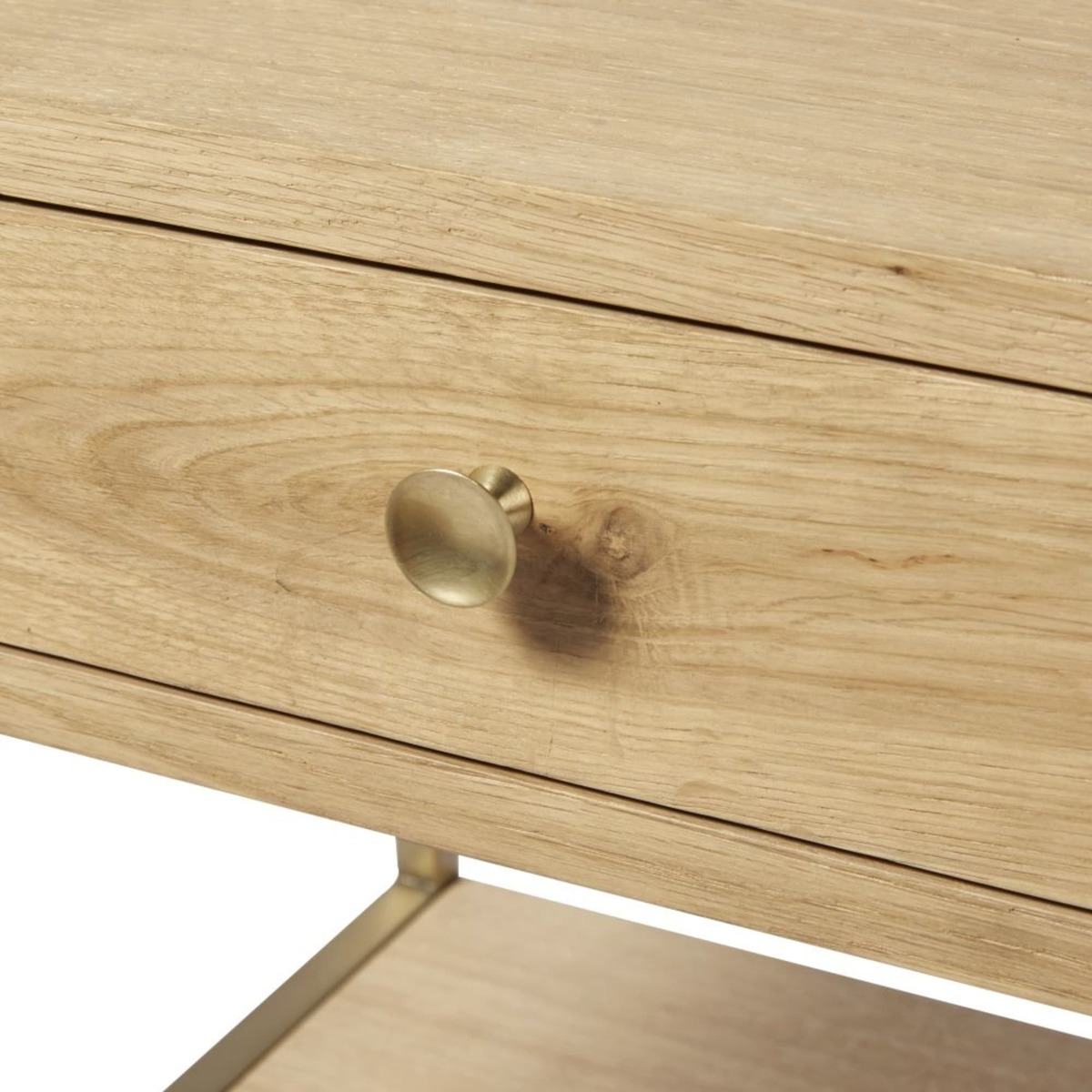 1-Drawer Bedside Table with Brass Metal Legs Karla – image 4