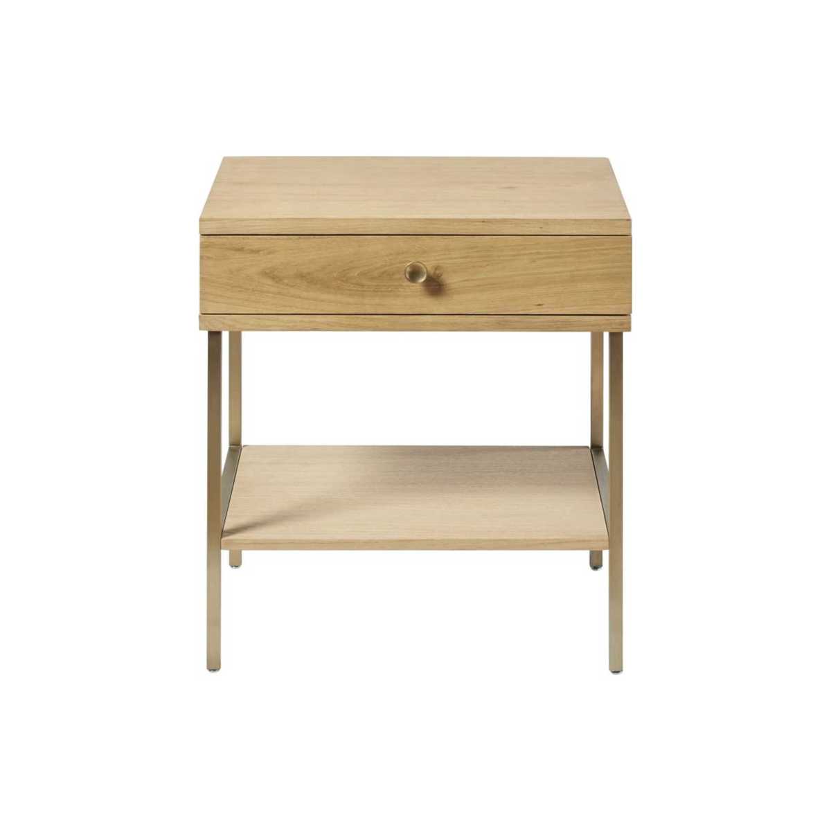 1-Drawer Bedside Table with Brass Metal Legs Karla – image 2