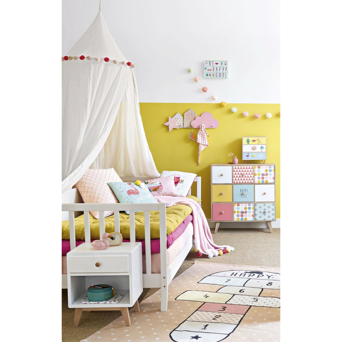 White Vintage 1-Drawer Bedside Table Sweet – image 7